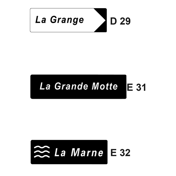 Panneau de localisation H.250 x L.800 mm - D29 - E31 - E32