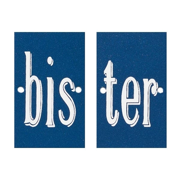 Plaquette BIS ou TER en aluminium - 60x100 mm - Bleu/Blanc