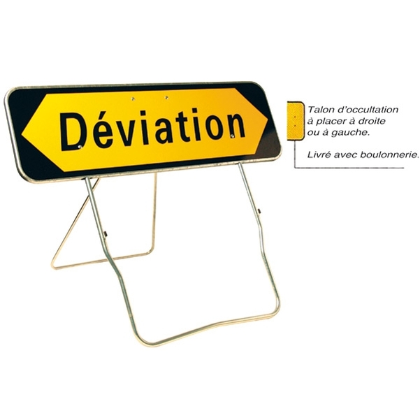 Panneau de signalisation " Déviation " temporaire NF - Type KD22