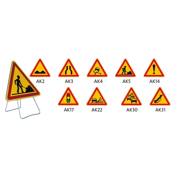 Panneau de signalisation temporaire NF - Type AK - Classe 1
