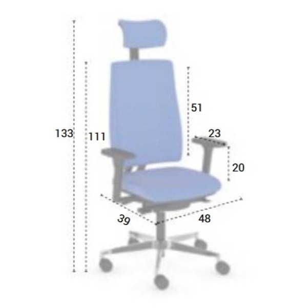 Fauteuil de bureau Axion avec appui-tête (têtière) - Vignette 2