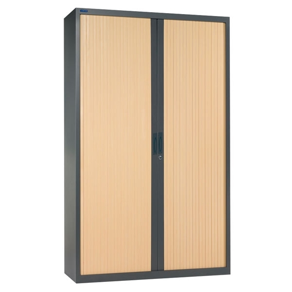 Armoire haute à rideaux finition bois H.1,98 x larg.1,20 m