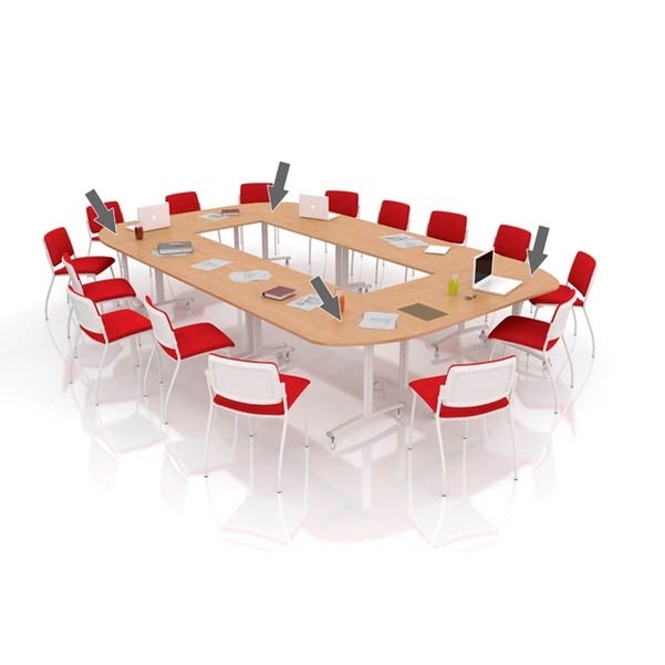 Table basculante 1/4 rond Evolve 160x80cm