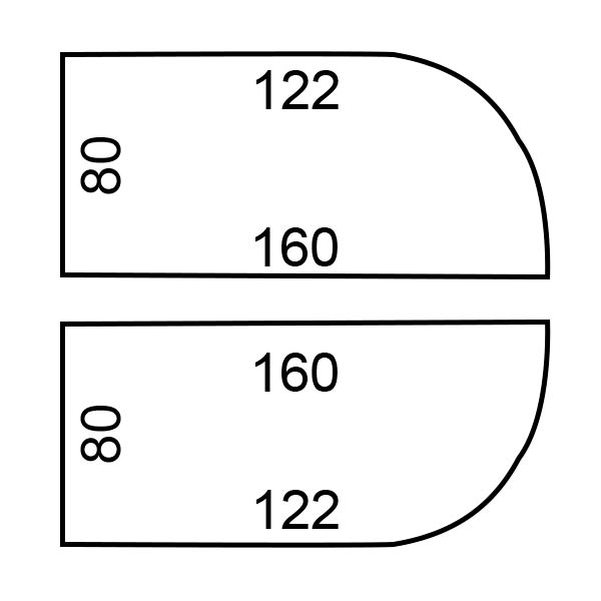 Table basculante 1/4 rond Evolve 160x80cm - Vignette 4