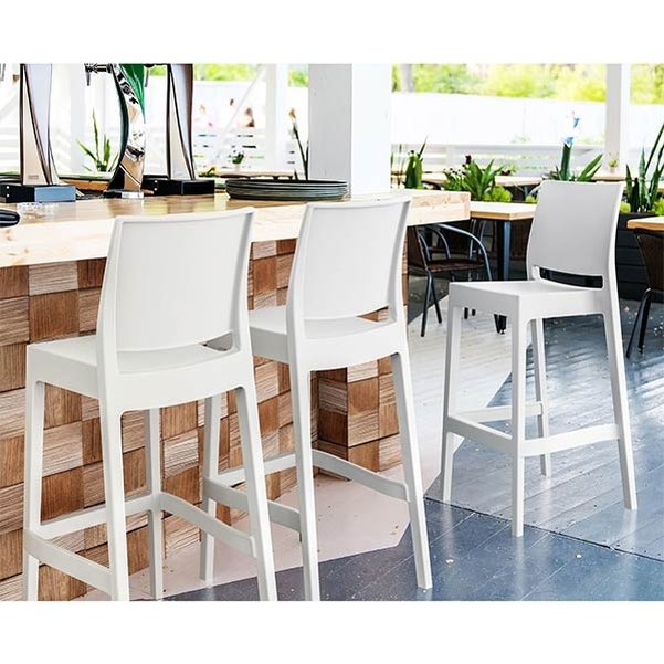 Tabouret haut Maya blanc - Vignette 5