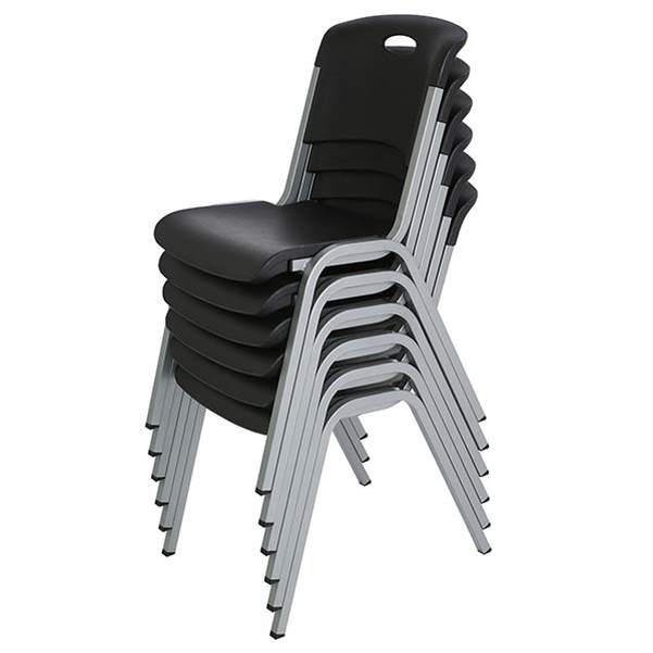 Chaise Lifetime Empilable Noire - Vignette 3