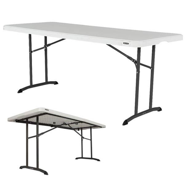 Lot 25 tables Lifetime ENCASTRABLES blanches 183x76 cm et 1 Chariot - Vignette 2