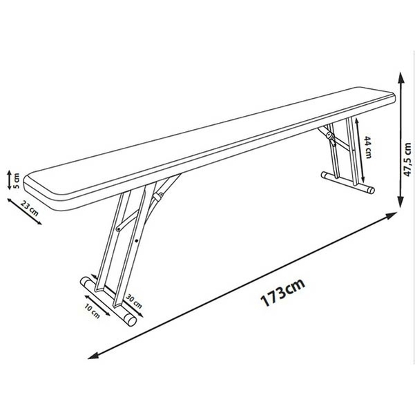 Banc Pliant Furnitrade Noir 175 cm - Vignette 5