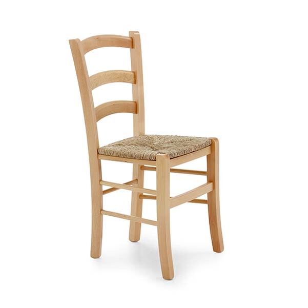 Chaise bois Venise assise paille - Vignette 3
