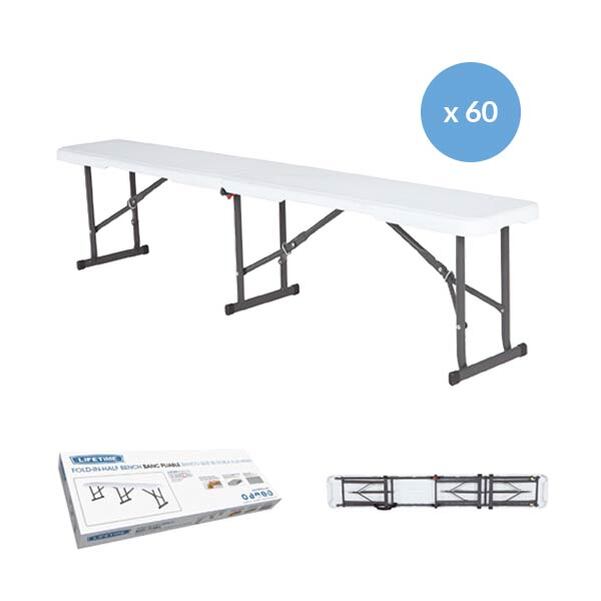 Lot de 60 bancs Pliants Lifetime 183 cm