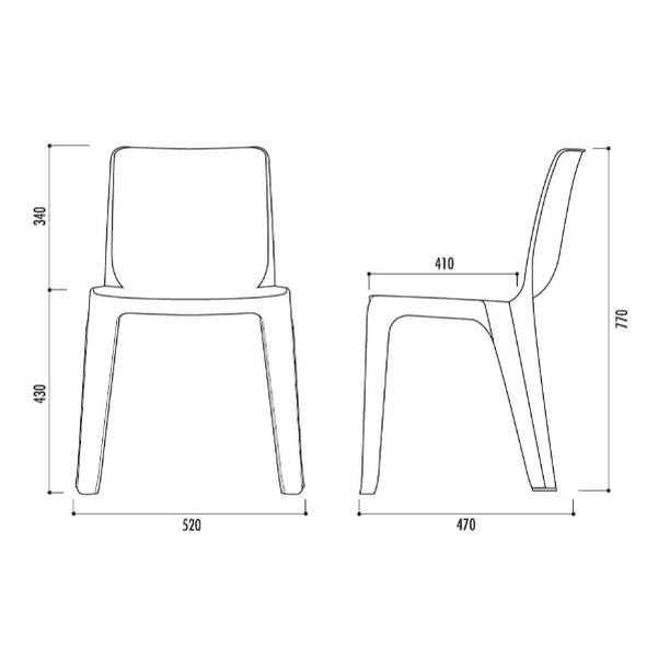 Chaise Denver M2 assise pleine avec accroches - Vignette 5