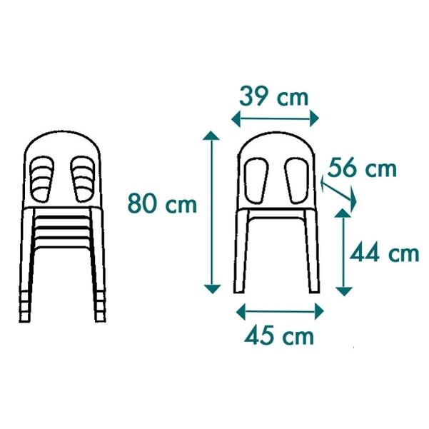 Chaise Sirtaki M2 avec accroches fixes - Assise pleine - Vignette 5