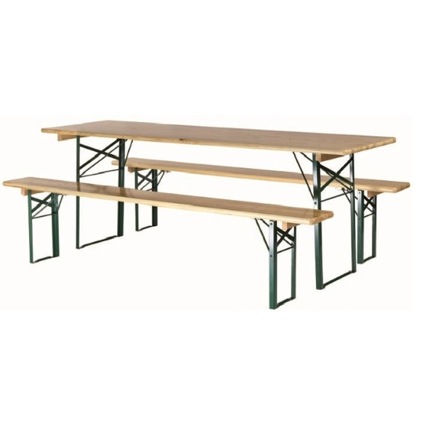 Ensemble brasserie Fête - 220x80 cm - Piétement cornière