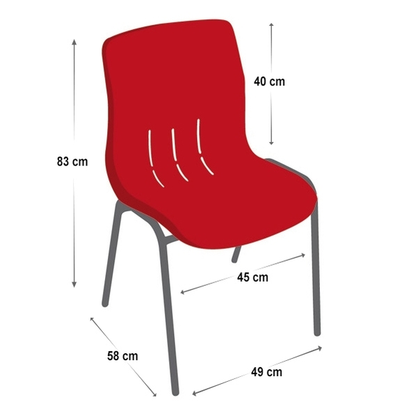 Chaise Kaline M2 avec accroches - Vignette 4