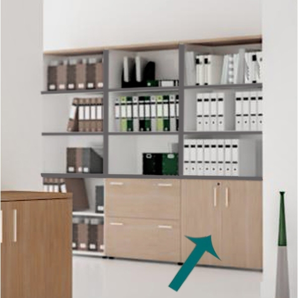 Armoire haute 2 portes basses L.100cm - Vignette 2