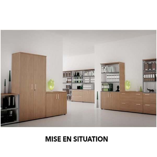 Armoire haute 2 portes basses L.100cm - Vignette 3