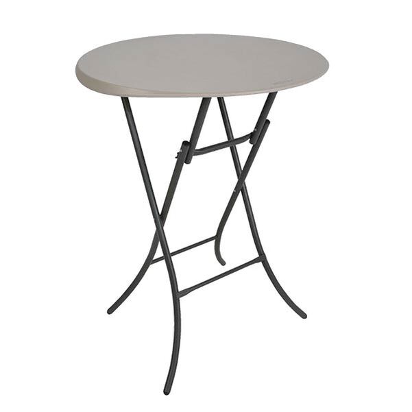 Table Pliante Mange-Debout LIFETIME BLANC - Diam.84 cm (2 à 4 pers.)