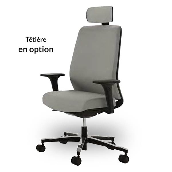 Siège Munik tissu synchrone gris et noir