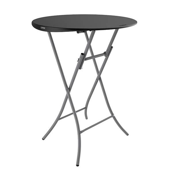 Table Pliante Mange-Debout LIFETIME NOIR - Diam.84 cm (2 à 4 pers.)