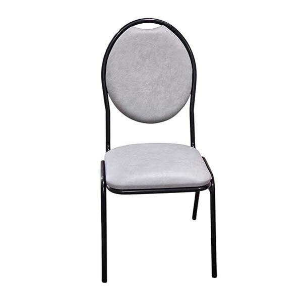 Chaise Médaillon tissu enduit M2 pieds noirs