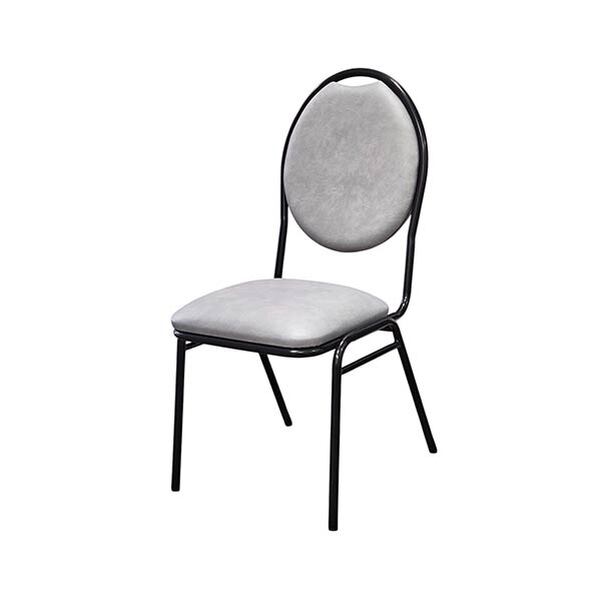 Chaise Médaillon tissu enduit M2 pieds noirs - Vignette 2