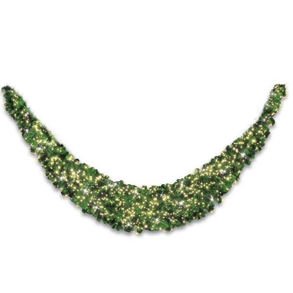 Jabot en sapinette et LED petillantes 2,70 m