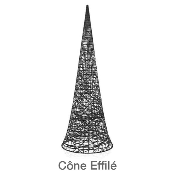 Cône effilé 3D en fibre de verre blanc H.120cm