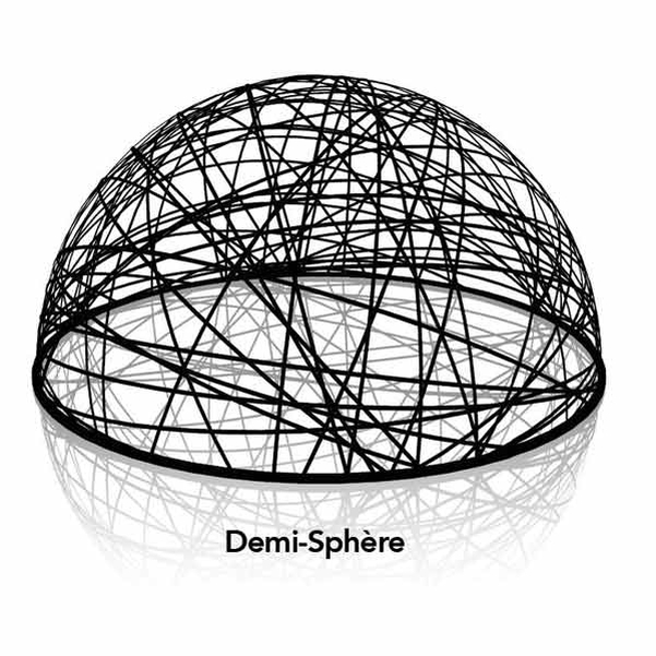 Demi-sphère 3D en fibre de verre blanc diam.25cm