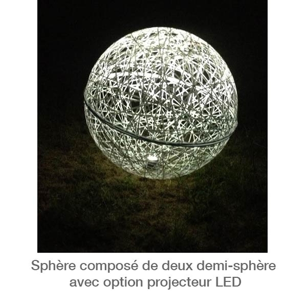Demi-sphère 3D en fibre de verre blanc diam.25cm - Vignette 3
