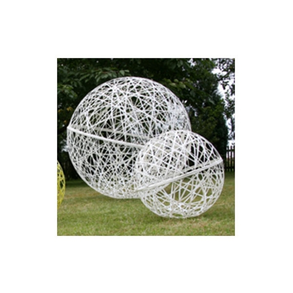 Demi-sphère 3D en fibre de verre blanc diam.100cm