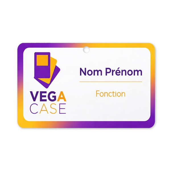 Badge Nominatif avec trou - Papier Indéchirable 230g