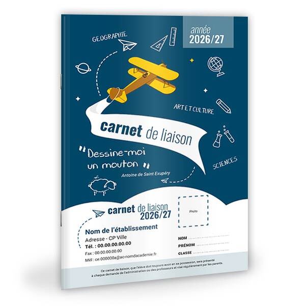 Carnet de liaison Petit Prince personnalisé avec mot du Maire