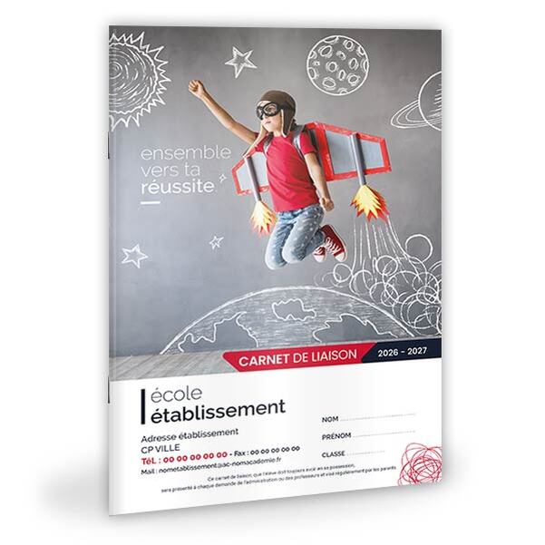 Carnet de liaison personnalisé Fusée avec mot du Directeur