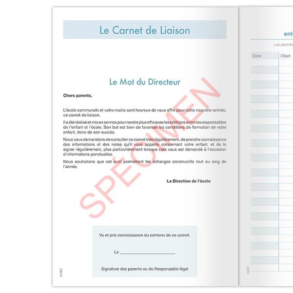 Carnet de liaison personnalisé Fusée avec mot du Directeur - Vignette 2