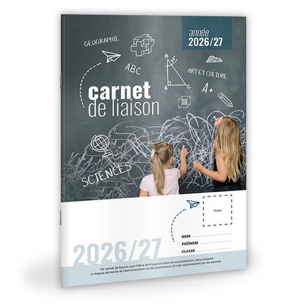 Carnet de liaison personnalisé Tableau noir avec mot du Maire