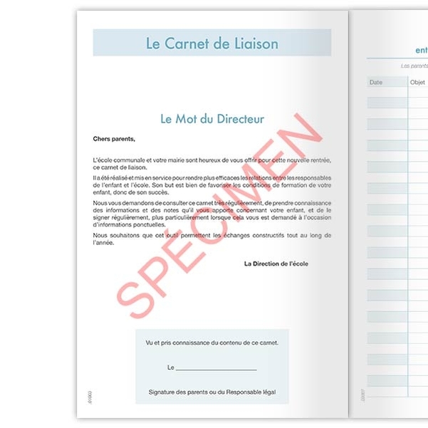 Carnet de liaison personnalisé Avion avec mot du Directeur - Vignette 2