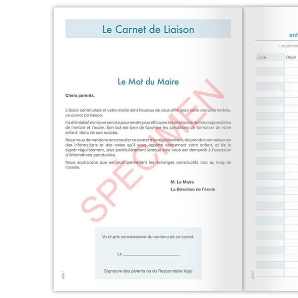 Carnet de liaison personnalisé Coccinelle avec mot du Maire - Vignette 2