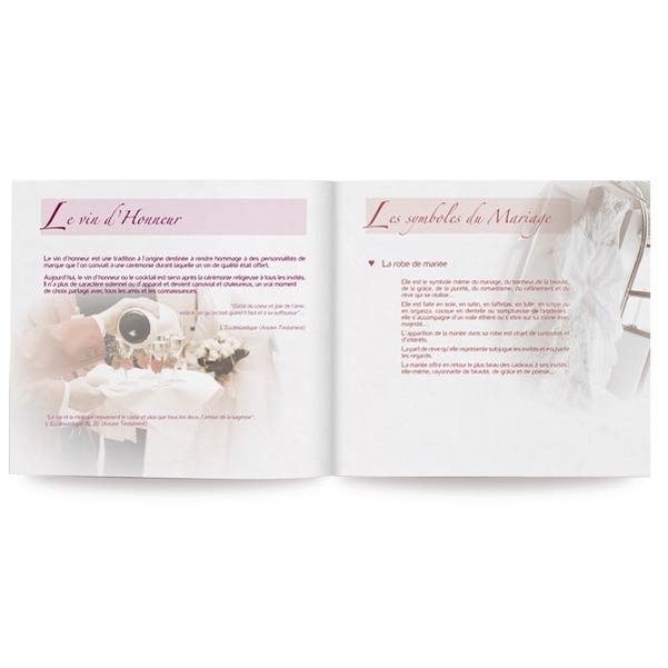 Livre d'or mariage Camélia rose personnalisé - Vignette 3