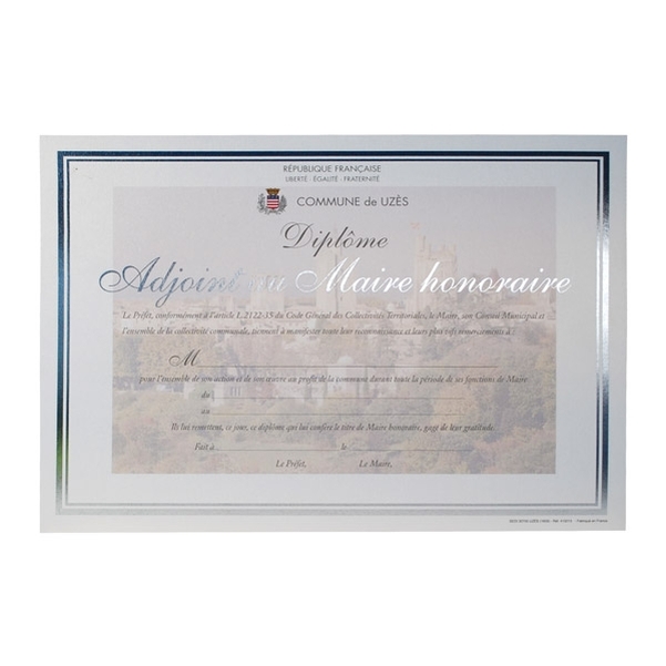 Diplôme adjoint au maire honoraire Design Paper personnalisé - Vignette 2