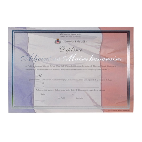 Diplôme adjoint au maire honoraire Design Paper personnalisé - Vignette 3