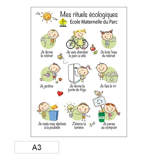 Panneau Prendre soin de la planète - PVC A3 - Personnalisable