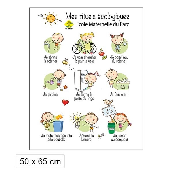 Panneau Prendre soin de la planète - PVC 50X65 cm - Personnalisable