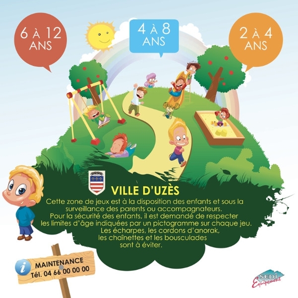 Panneau Consignes Aire de jeux - PVC Laminé 20x25 cm - Personnalisable