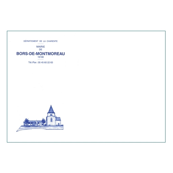 500 Enveloppes C5 (16,2 x 22,9 cm) - Velin Blanc 80g - Impression RECTO 1 couleur