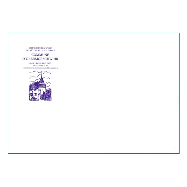500 Enveloppes C5 (16,2 x 22,9 cm) - Velin Blanc 80g - Impression RECTO 1 couleur - Vignette 2