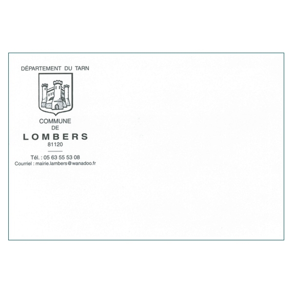 500 Enveloppes C6 (14 x 16.2 cm) - Velin Blanc 80g - Impression RECTO 1 couleur