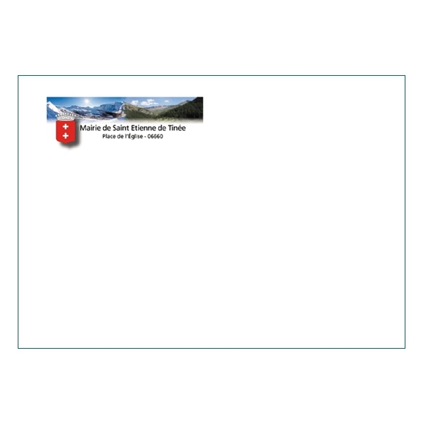 500 Enveloppes C6 (14 x 16.2 cm) - Velin Blanc 80g - Impression RECTO Quadri