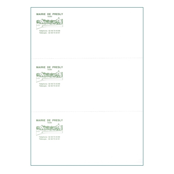 Cartes de correspondance prédécoupées sur planche A4 - Impression une couleur - Vignette 2