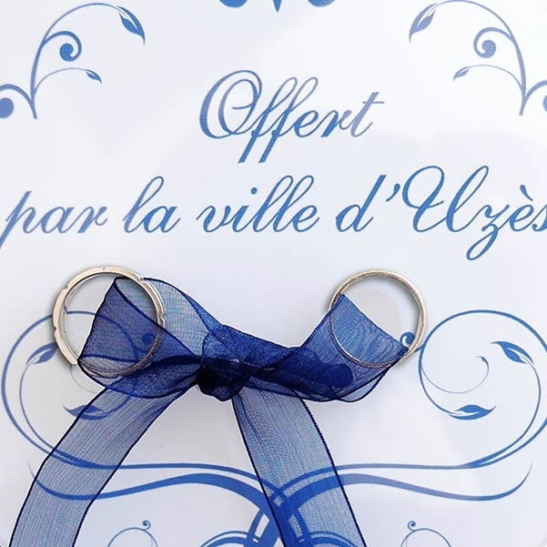 Porte Alliances blanc personnalisé - ø 15 cm - Vignette 2