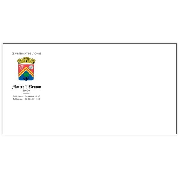 500 Enveloppes DL (11 x 22 cm) - Velin Blanc 80g - Impression RECTO Quadri et VERSO 1 couleur - Vignette 4